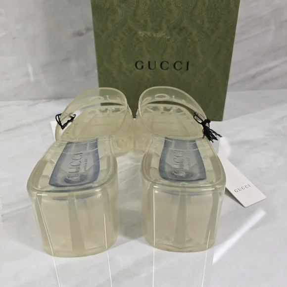Gucci Women's Clear Slide Sandals - Picture 7 of 12